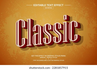 Classic 3D editable text effect template