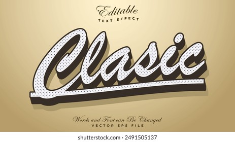 Classic 3d editable text effect mockup style.