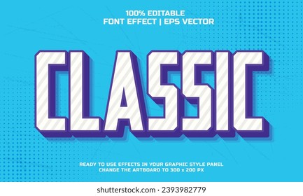 Classic 3d editable vector text style effect