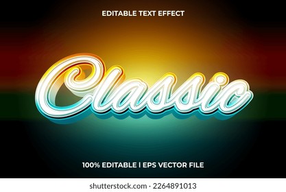 Classic 3d text effect and editable text, template 3d style use for business tittle