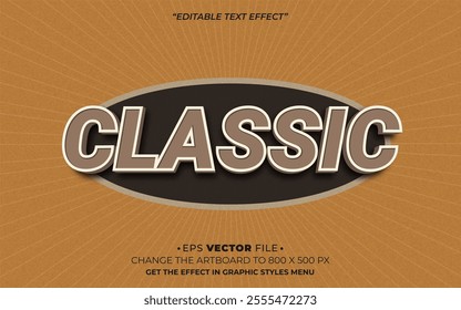 Classic 3d text effect editable effect