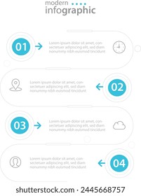 Classic 4 steps infographic banners