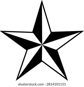 Classic 5-Point Nautical Star Vector Icon