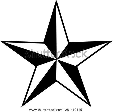 Classic 5-Point Nautical Star Vector Icon