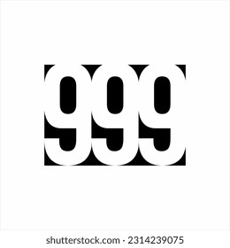 Classic 999 number logo design.