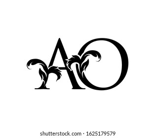 Classic A, O and AO Letter Logo Icon 