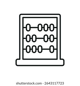 Ábaco clásico con estilo de línea limpia. Ideal para uso contable o educativo.