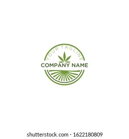 Classic abstract cannabis farming logo
