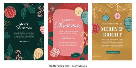 Classic Abstract Christmas Poster template for socials and advertisement