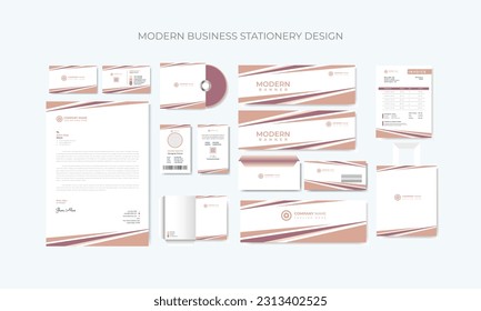 Classic abstract full stationery set design template. 