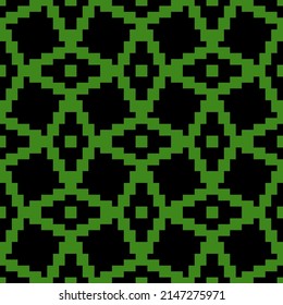 classic abstract geometric ornament. vector seamless pattern. black and green repetitive background. fabric swatch. wrapping paper. continuous print. design element for home decor, apparel, textile