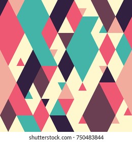 Classic abstract geometric seamless pattern with triangles and large rhombuses.