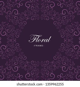 Classic abstract repeating floral frame artwork illustration design