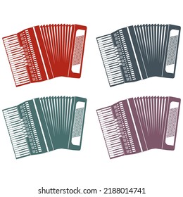 Classic Accordion Musical Instrument Vector Illustration
