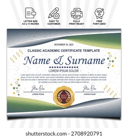 Design de Modelo de Certificado de Conquista Clássico