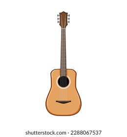 classic acoustic guitar cartoon. concert jazz, string classic acoustic guitar sign. isolated symbol vector illustration