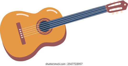 Classic acoustic guitar vector illustration