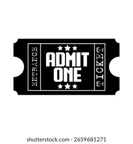Classic Admit One Event Ticket Vector Illustration