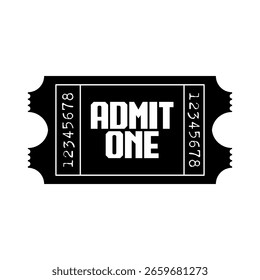 Classic Admit One Event Ticket Vector Illustration