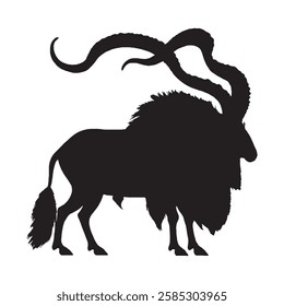 Classic African Addax Silhouette for Wildlife-Themed Projects - Addax Vector - Addax Illustration