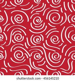 Classic African swirly pattern dark red