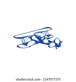 Vector de diseño de avión clásico. Símbolo de icono. Ilustración de plantilla