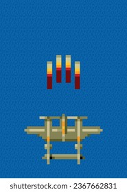 CLASSIC AIRPLANE GAME WITH VECTOR PIXEL SHOOTING