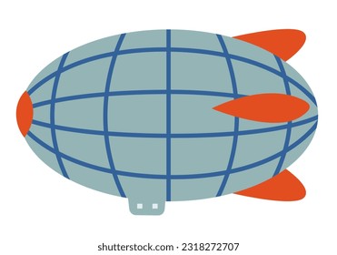 Classic airship in flat style. Vintage transport.