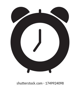 icono de reloj de alarma clásico sobre fondo blanco, estilo de silueta, ilustración vectorial
