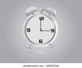 Classic alarm clock on white background, vector illustrator