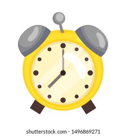 Classic alarm clock. Vector illustration on a white background.