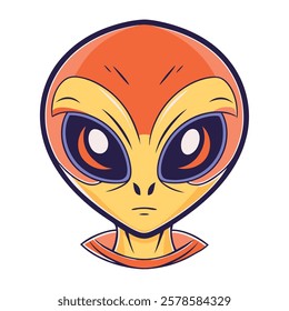 A classic alien head design with a detailed face
