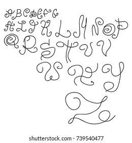 Classic alphabet on a white background. Vector art.