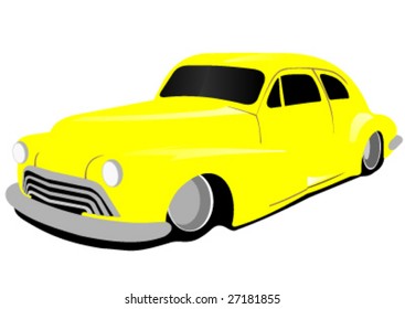 classic amercian yellow low rider - vector version 1