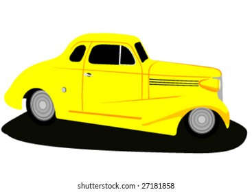 classic amercian yellow low rider - vector version 2