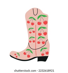 Classic american cowboy boot for fashion lifestyle design. Vector isolated collection. Fashion vintage poster.