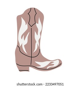 Classic american cowboy boot for fashion lifestyle design. Vector isolated collection. Fashion vintage poster.