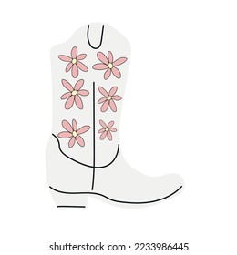 Classic american cowboy boot for fashion lifestyle design. Vector isolated collection. Fashion vintage poster.