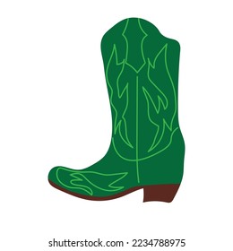 Classic american cowboy boot for fashion lifestyle design. Vector isolated collection. Fashion vintage poster.