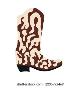 Classic american cowboy boot for fashion lifestyle design. Vector isolated collection. Fashion vintage poster.