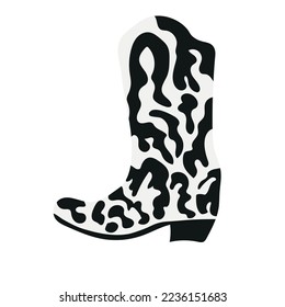 Classic american cowboy boot for fashion lifestyle design. Vector isolated collection. Fashion vintage poster.