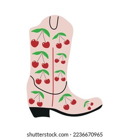 Classic american cowboy boot for fashion lifestyle design. Vector isolated collection. Fashion vintage poster.