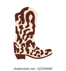 Classic american cowboy boot for fashion lifestyle design. Vector isolated collection. Fashion vintage poster.