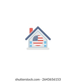 Classic American Farmhouse Different American houses icon Vector thin line icon suburban American houses.