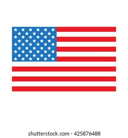 Classic American flag on isolated background. American flag vector illustration. Patriotic USA background. American background design with space for your text