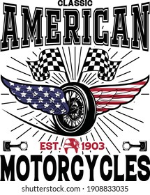 Classic American Motorcycles - American Motorcycles t shirt design