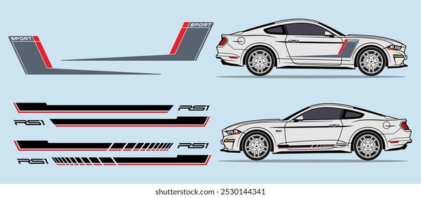 Classic american muscle car side door fender, stripe design. Auto vinyl decal template. 
Suitable for print or cut (Silhouette, cricut cameo etc.)
Scaling without loss of quality for different car mod