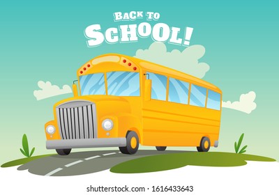 Classic american old school bus. Back to school