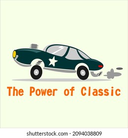 classic american style car vector cartoon