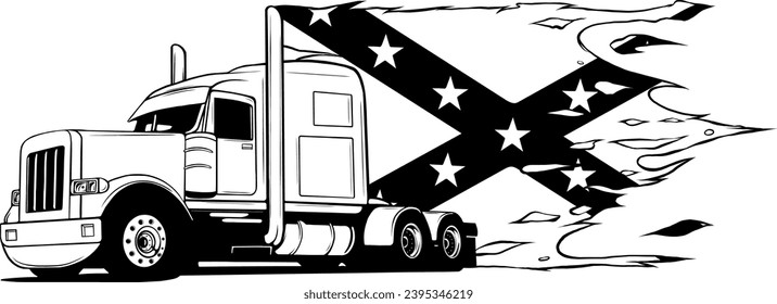 Classic American Truck. Black and white